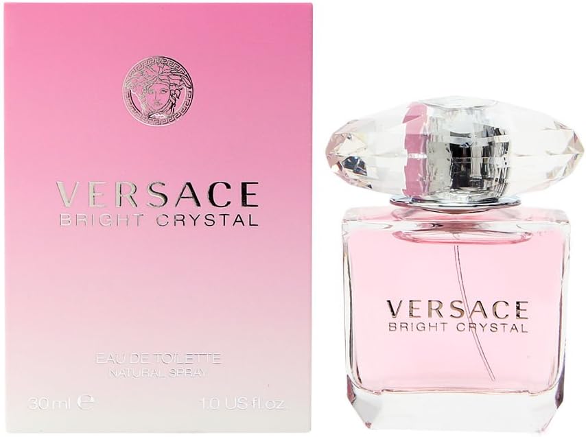 Versace Bright Crystal Eau de Toilette : un parfum floral fruité avec des notes de pamplemousse, rose et musc, frais et pétillant pour l&rsquo;été.