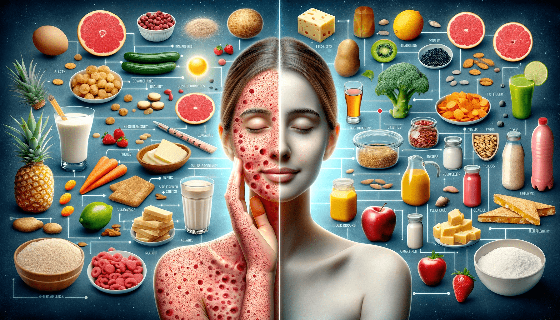 How can <strong>nutrition</strong> influence skin conditions like acne or eczema?