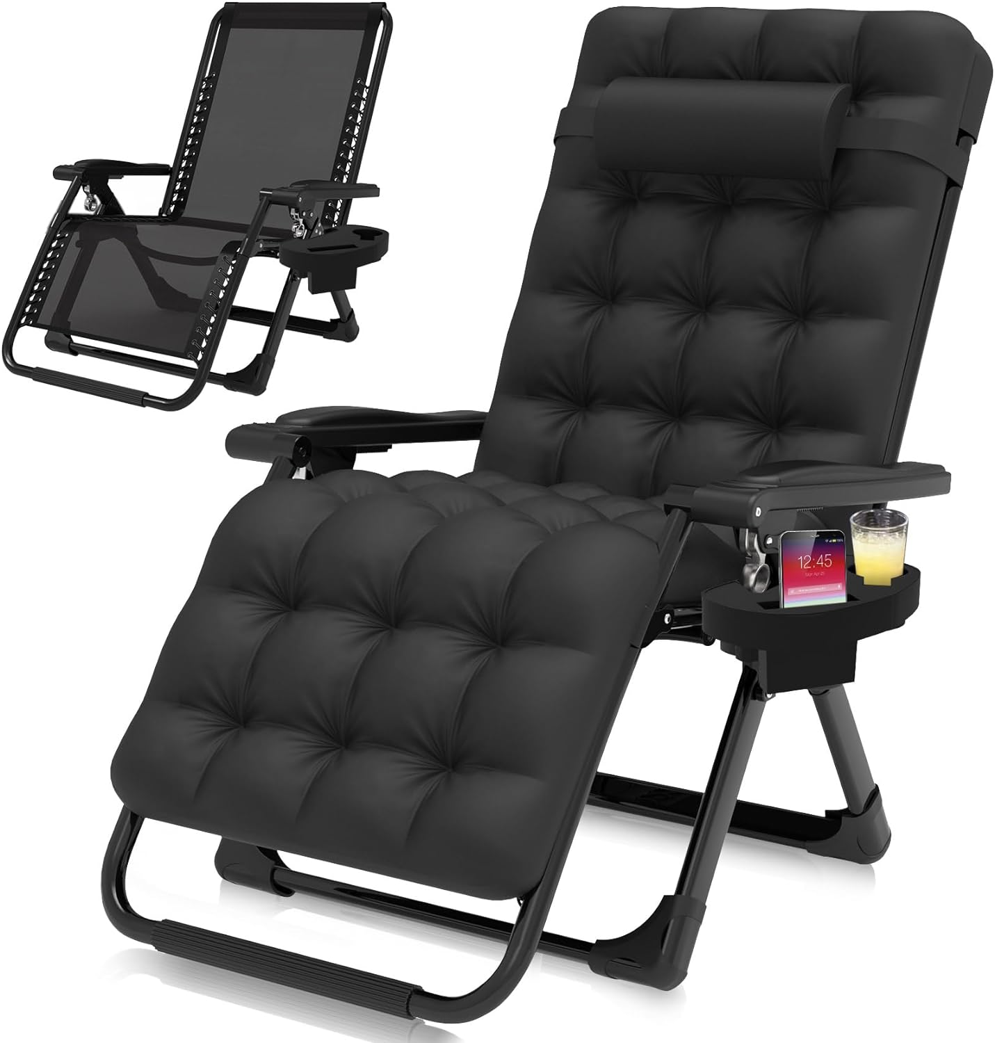 Suteck Zero Gravity Chair, Reclining Camping Lounge Chair w/Removable Cushion