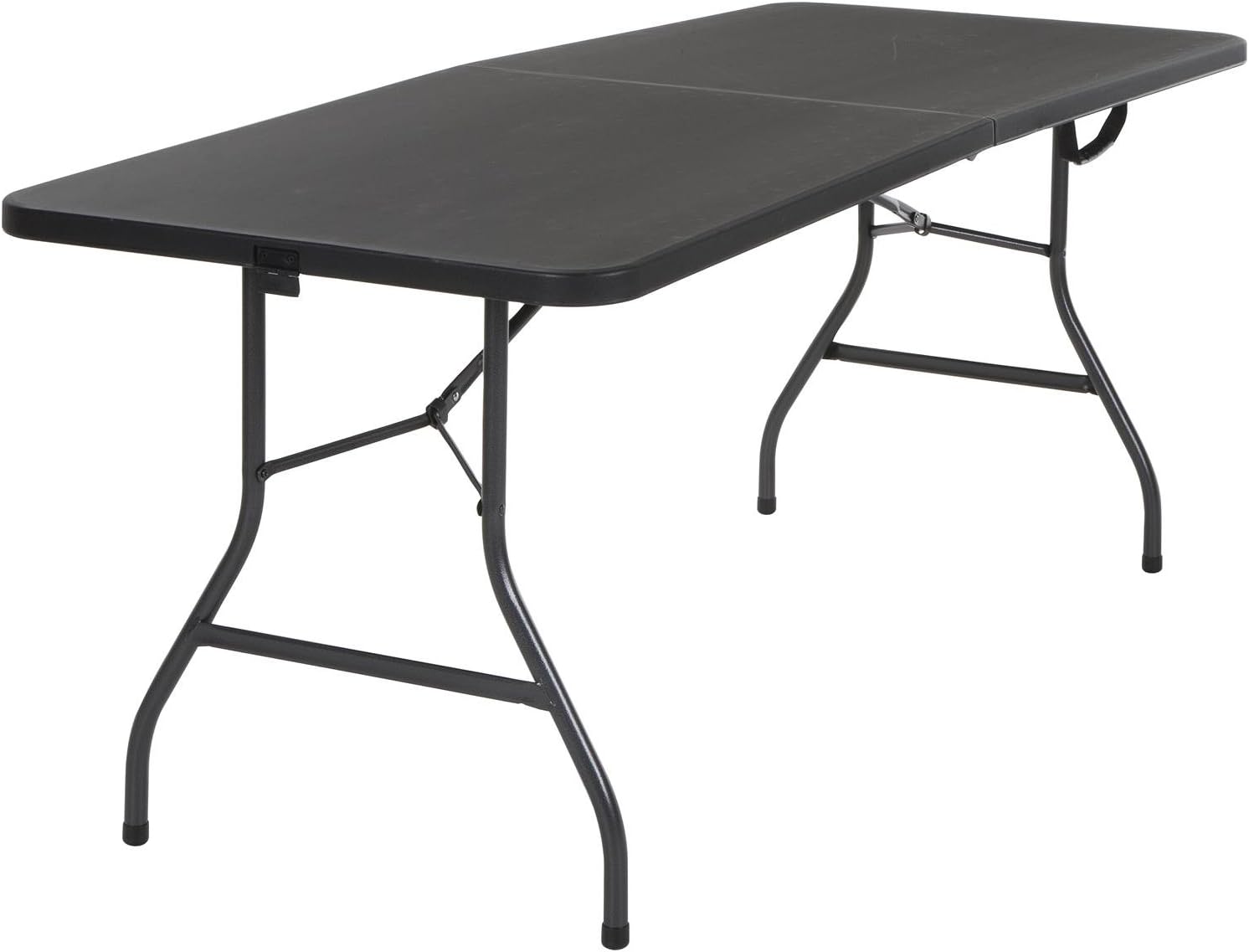 COSCO 6 ft. Fold-in-Half Banquet Table w/Handle, Black