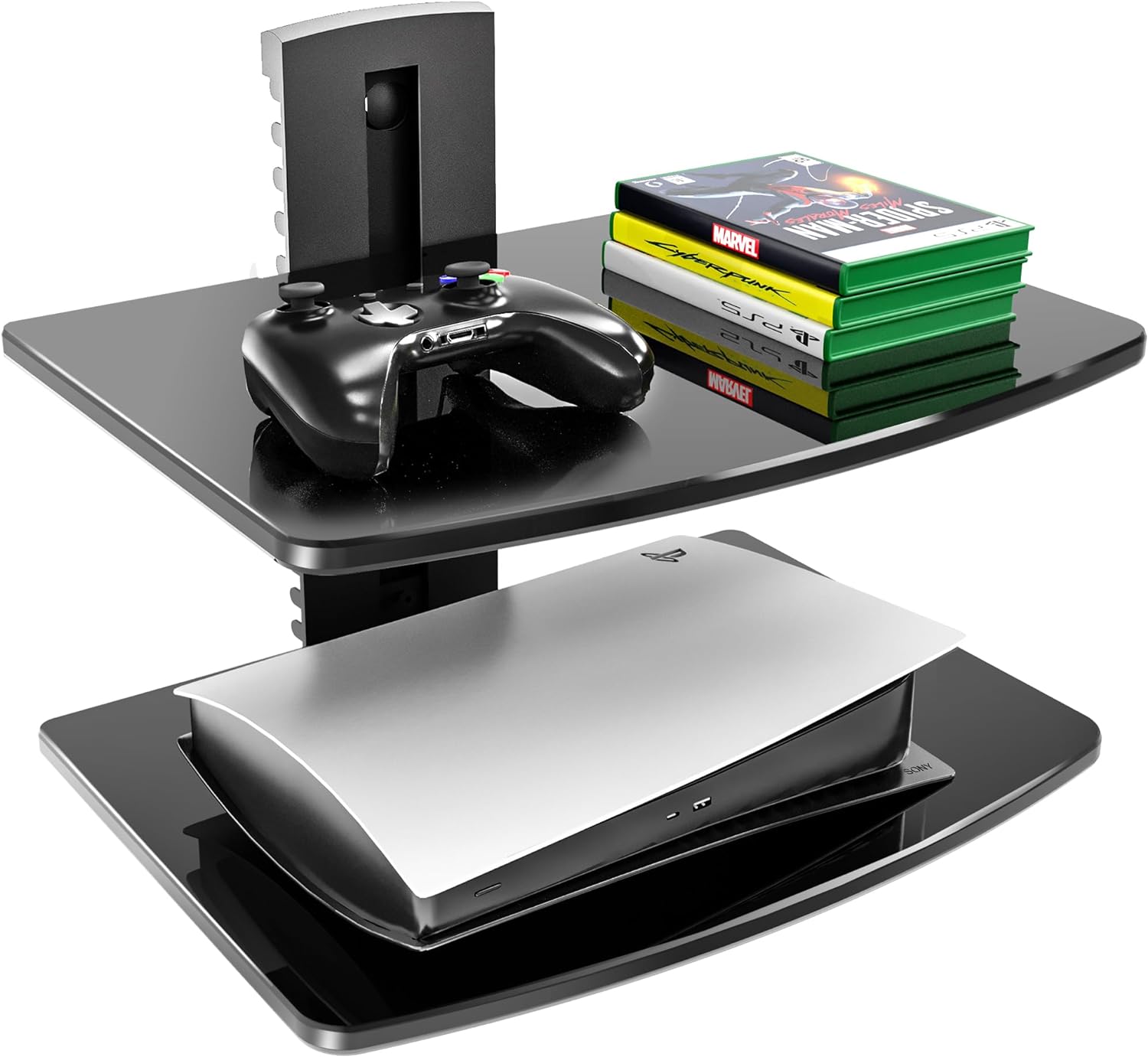FITUEYES 2 Tiers Floating Shelves for Wall Under TV