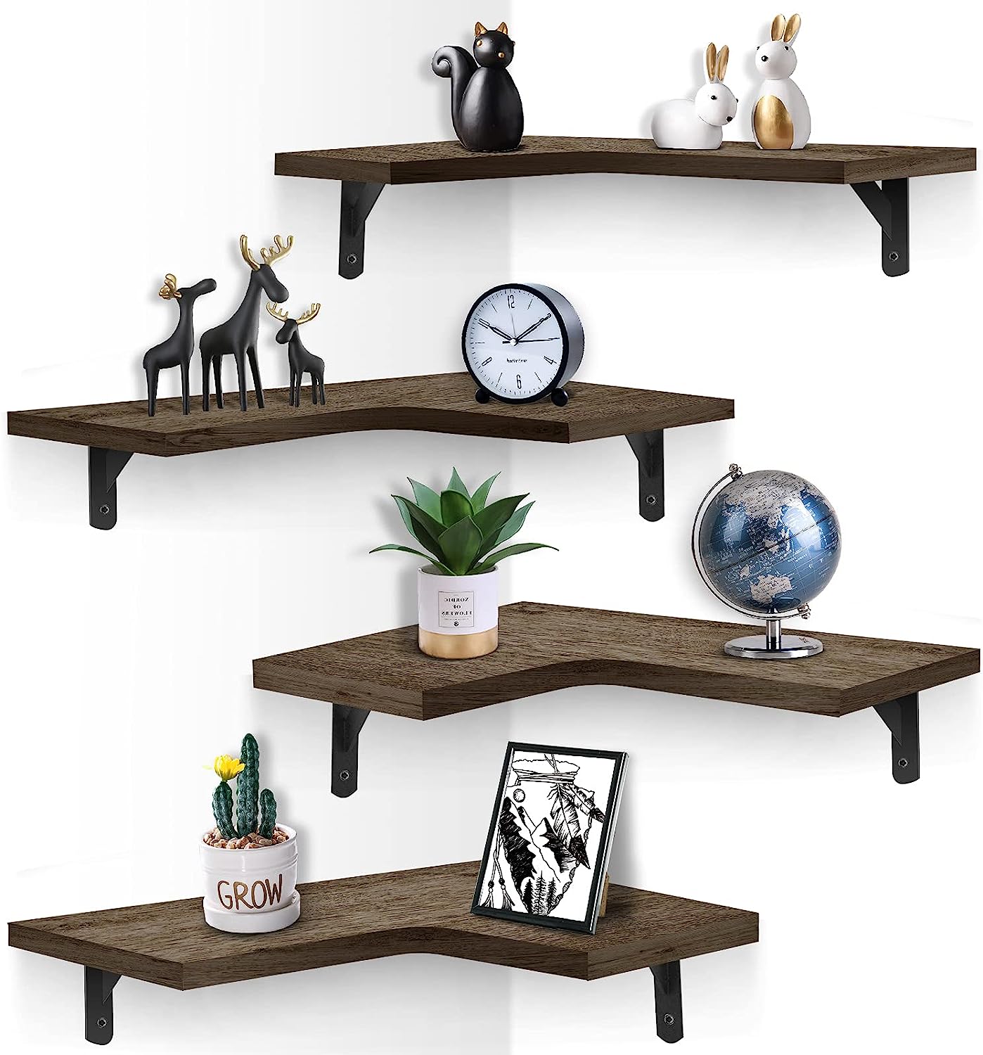 EACHPAI Corner Floating Shelves Wall Mounted