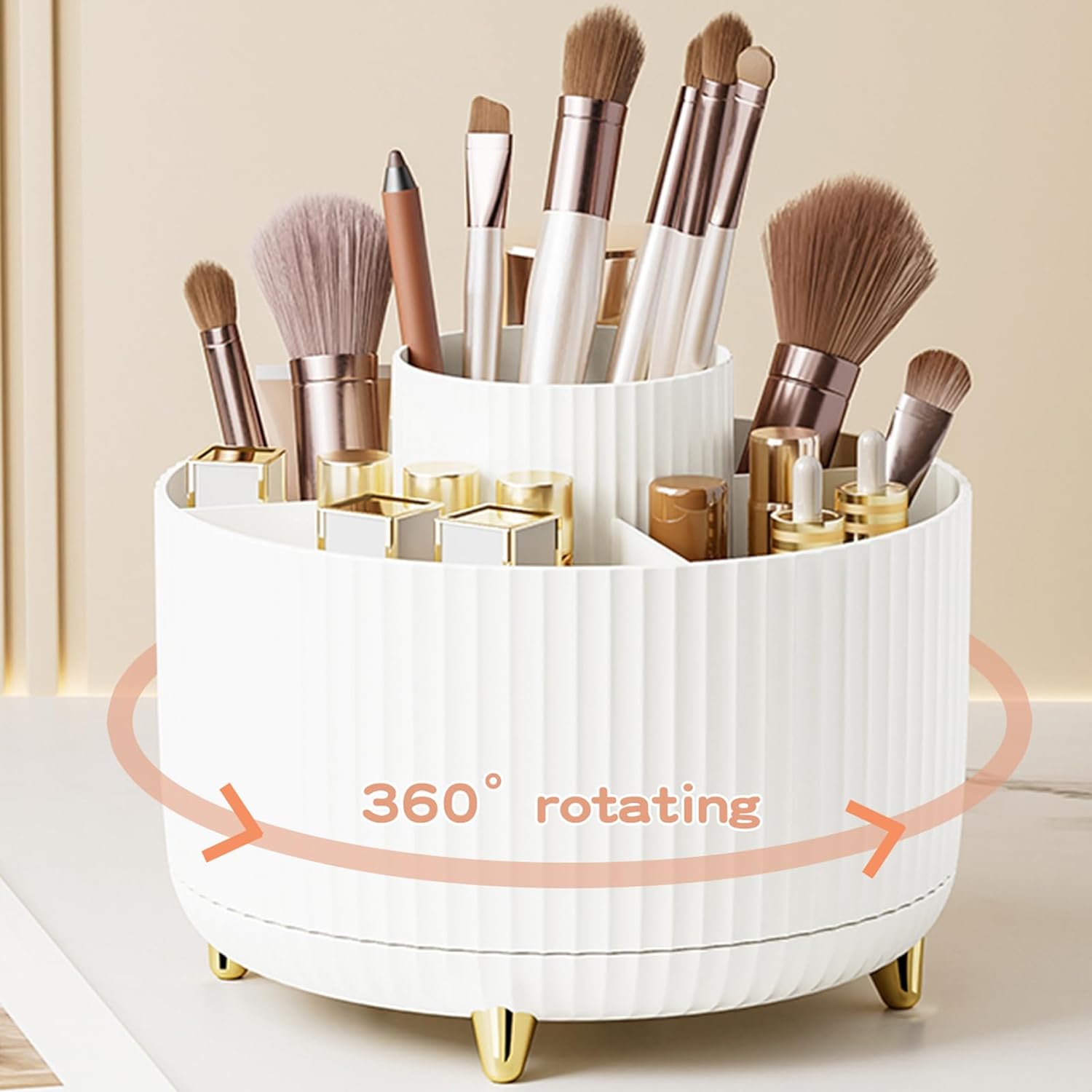 Fanado 360° Rotating Makeup Brush Holder Organizer