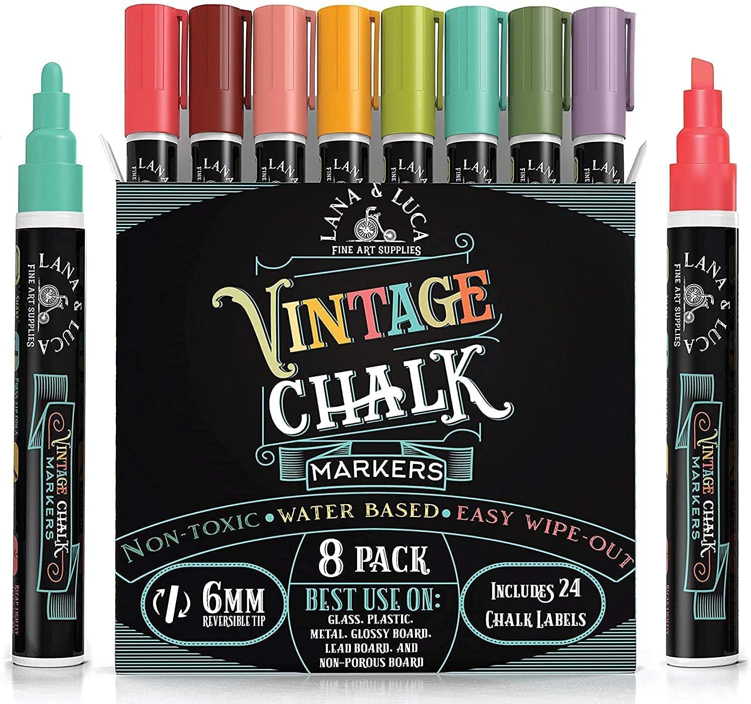 LANA & LUCA Liquid Chalk Markers - Wet Erase Marker Pens