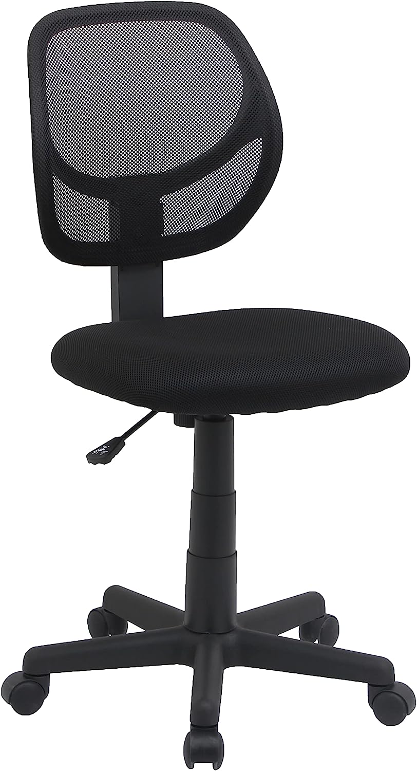 Amazon Basics Low-Back, Upholstered Mesh, Adjustable, Swivel Computer Office Desk Chair