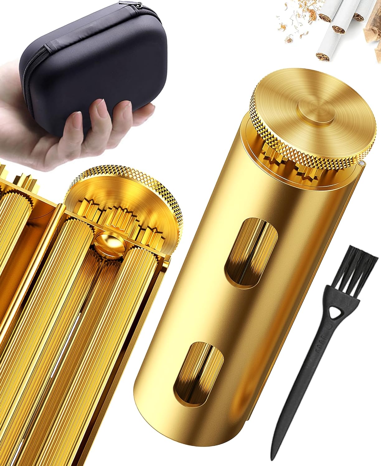 ZHAOGOO Vintage Cigarette Roller, Brass Cigarette Rolling Machine