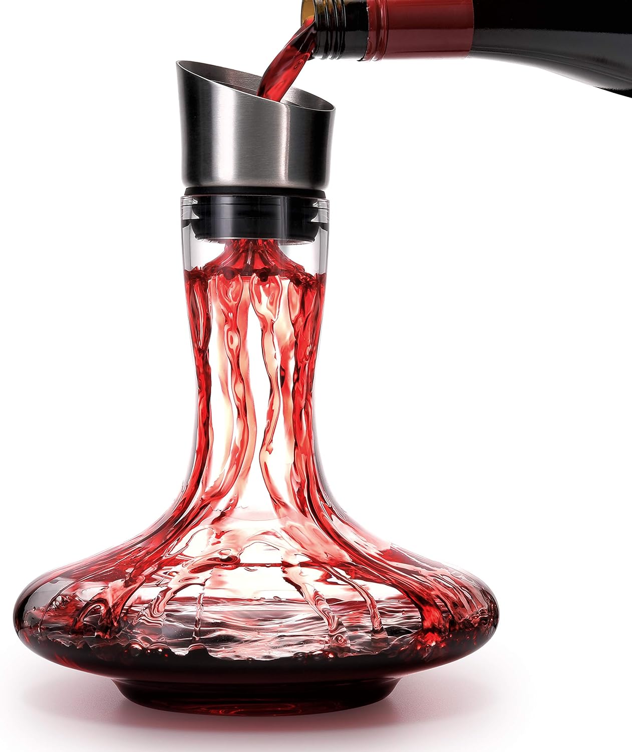 S JUSTSTART Wine Decanter Built-in Aerator Pourer