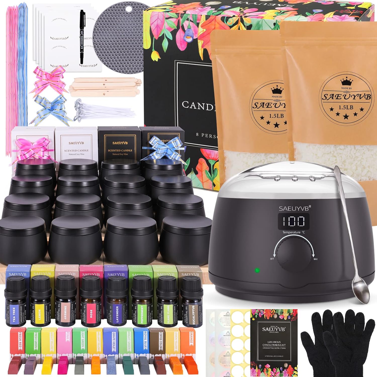 SAEUYVB Candle Making Kit for Adults with Hot Plate