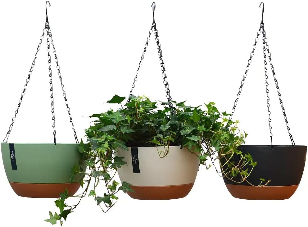 Lookat 3 Pack Plastic Hanging Planters Set