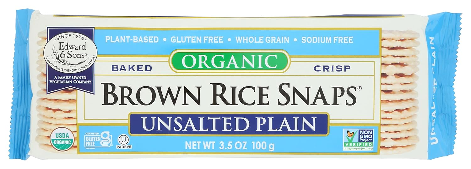 Edward & Sons, Rice Snaps Plain Unsalted Organic