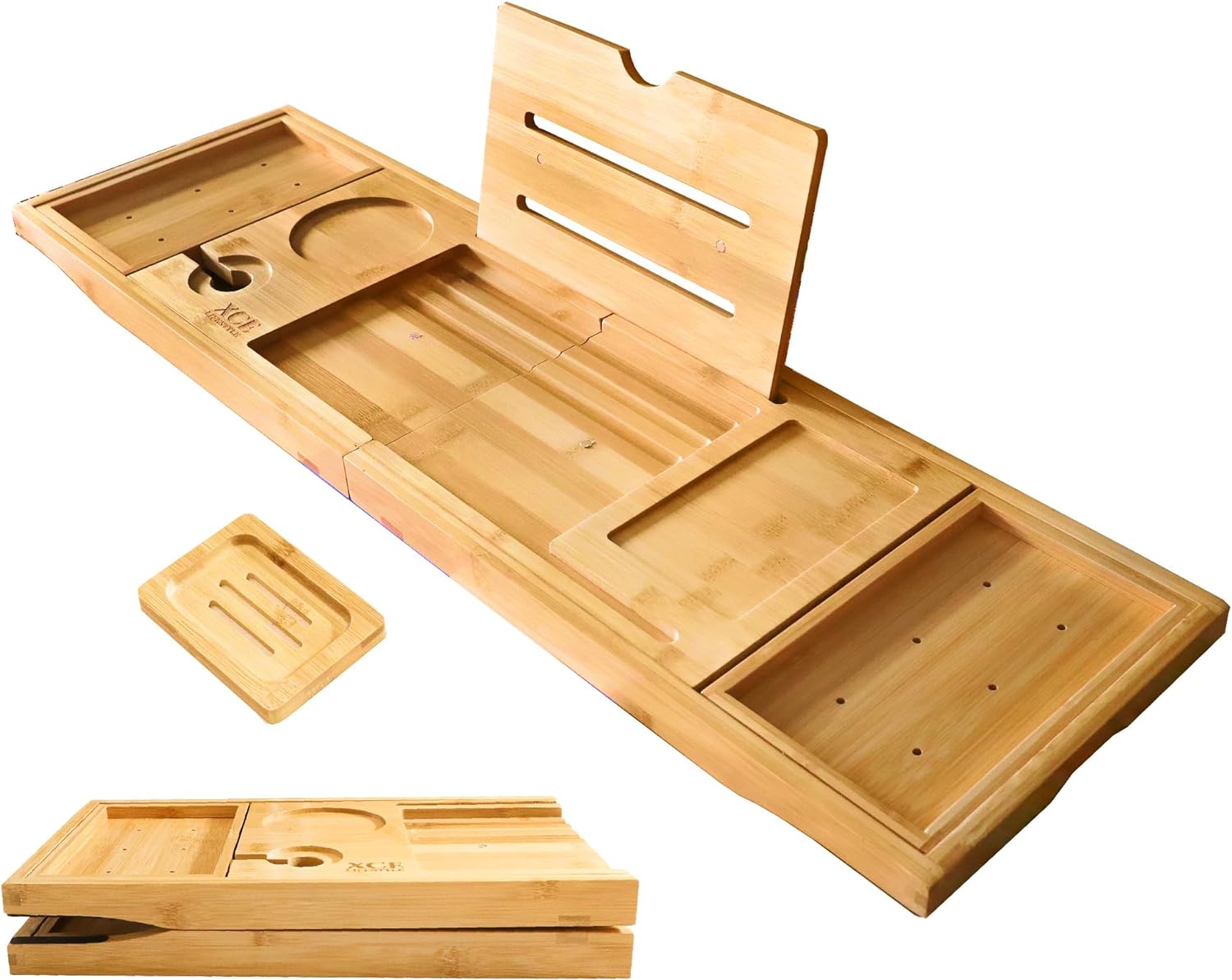 XcE Foldable Bathtub Tray Expandable to 105cm for Luxury Bath