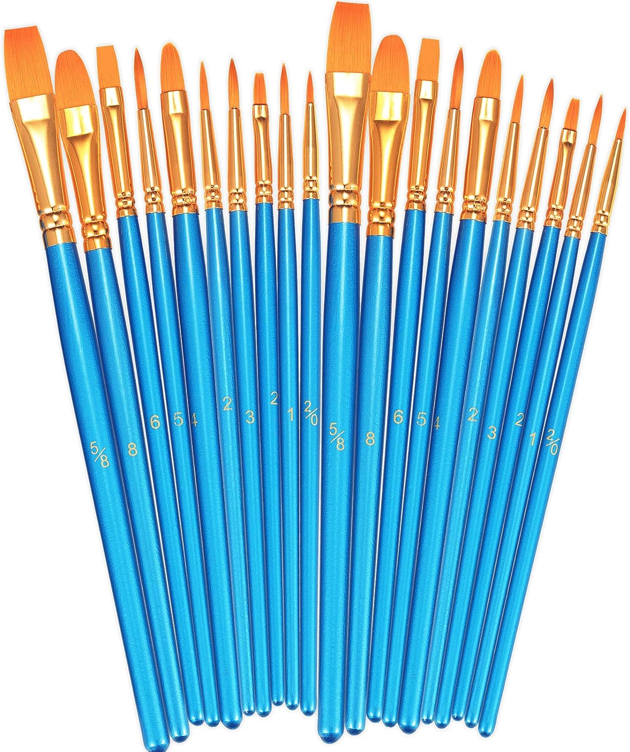 BOSOBO 20-Piece Nylon Paint Brush Set