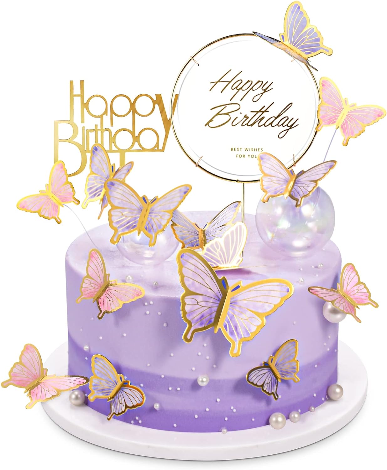 LANGPA 22-Pieces Butterfly Cake Decorations