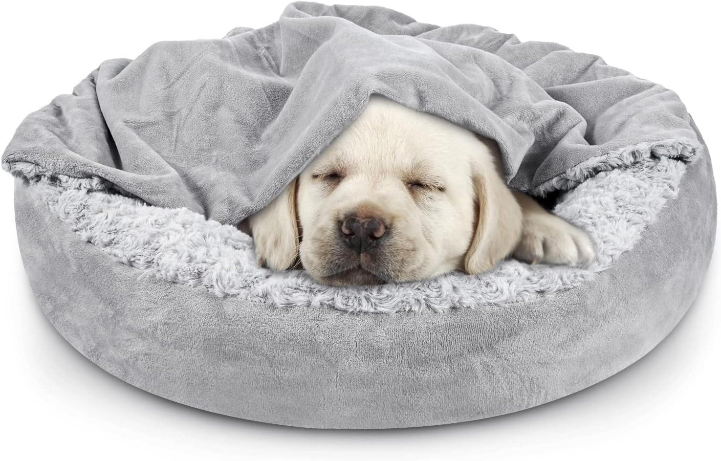 JOEJOY Small Dog Bed Cat Bed with Hooded Blanket