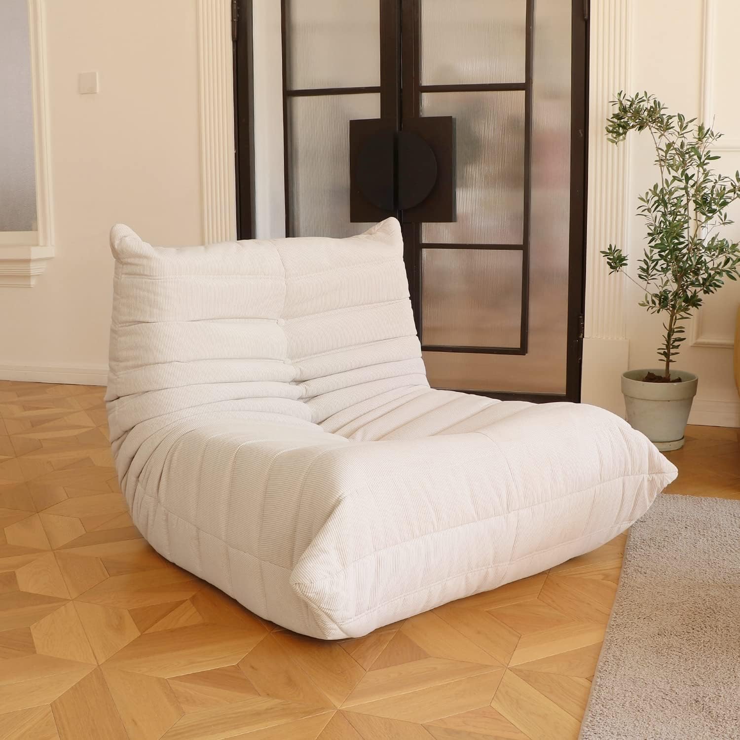 EDEN LIFE Vintage Lazy Floor Sofa for Living Room
